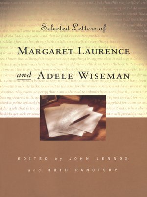 cover image of Selected Letters of Margaret Laurence and Adele Wiseman